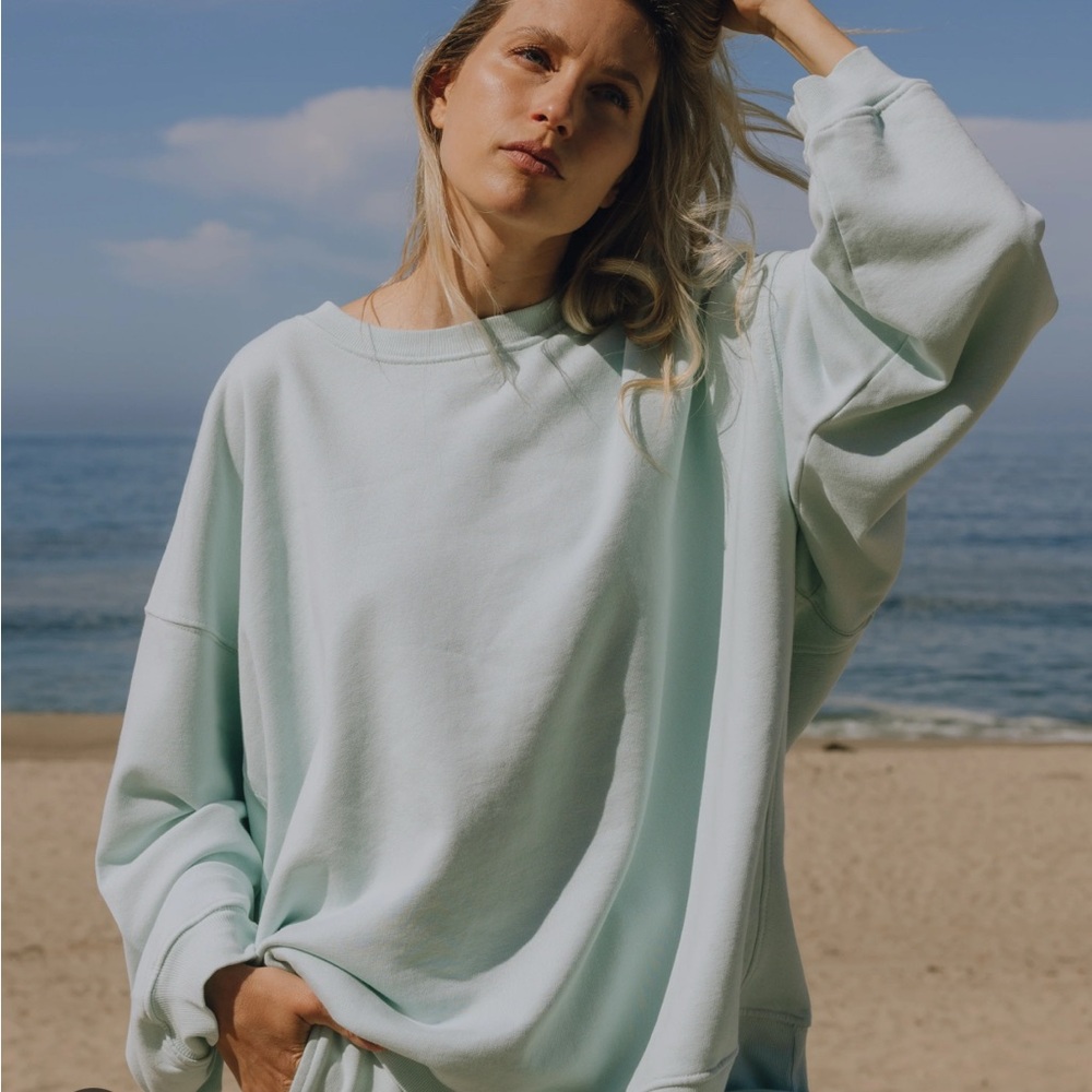 Daily Drills Oversized Crewneck Sweatshirt in Lake Day